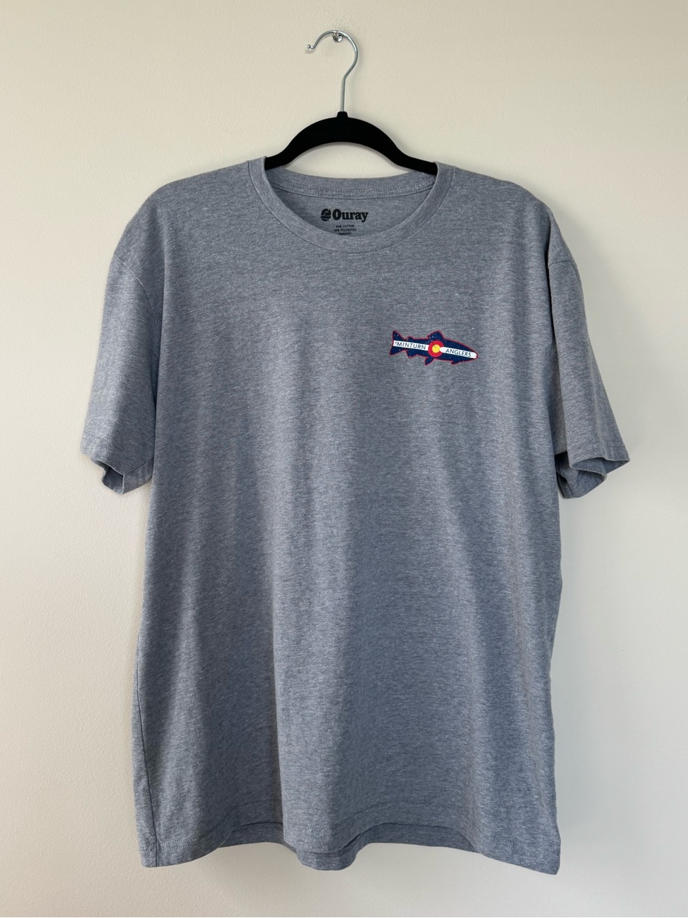 Gildan Gray Short Sleeve Tee with Small Chest Patch